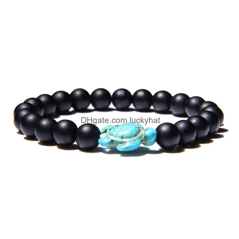 fashion women strand natural stone turquoises beads bracelet tortoise charm bracelets for men lucky energy jewelry gifts