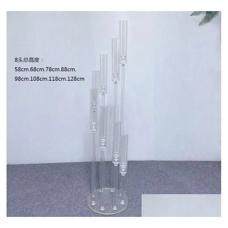 6pcs wedding decoration centerpiece candelabra clear candle holder acrylic candlesticks for weddings event party