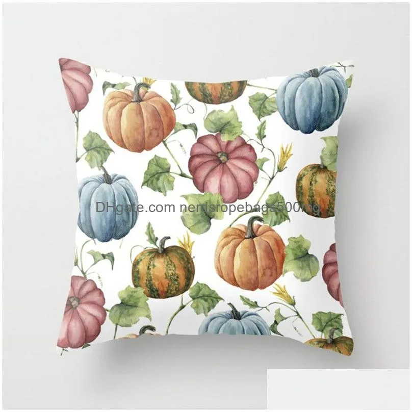 thanksgiving pillow case farmhouse fall throw pillowcovers autumn harvest halloween pumpkin printed pillow cushion