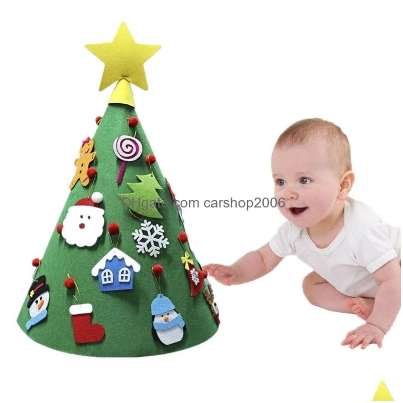 felt christmas tree diy felt handwork christmas tree kids toys gift artificial christmas tree wall decoration baby educational gift