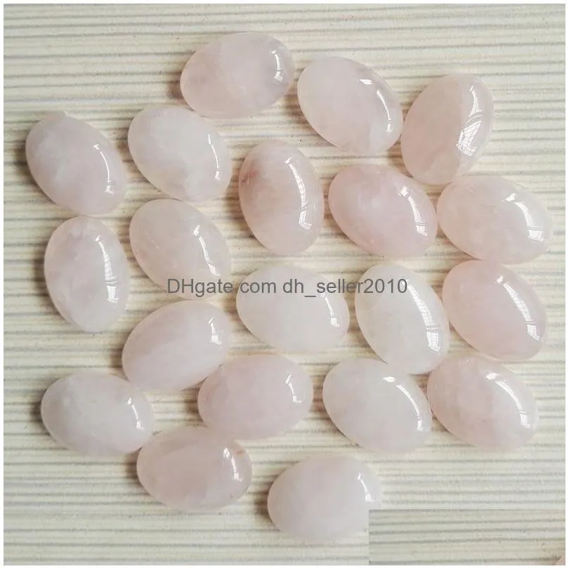 10x14mm natural stone oval cabochon loose beads rose quartz turquoise stones face for reiki healing crystal ornaments necklace ring earrrings jewelry