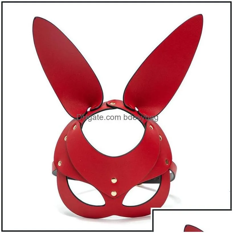 party masks masks bdsm s for women bondage restraints leather sexy rabbit cat ear bunny mask masquerade party face cosplay dro