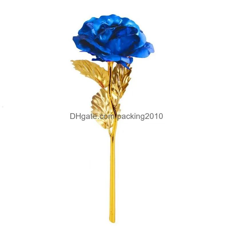 24k gold foil plated rose aluminum foil plated rose valentines day gift lover rose christmas day gifts home decoration