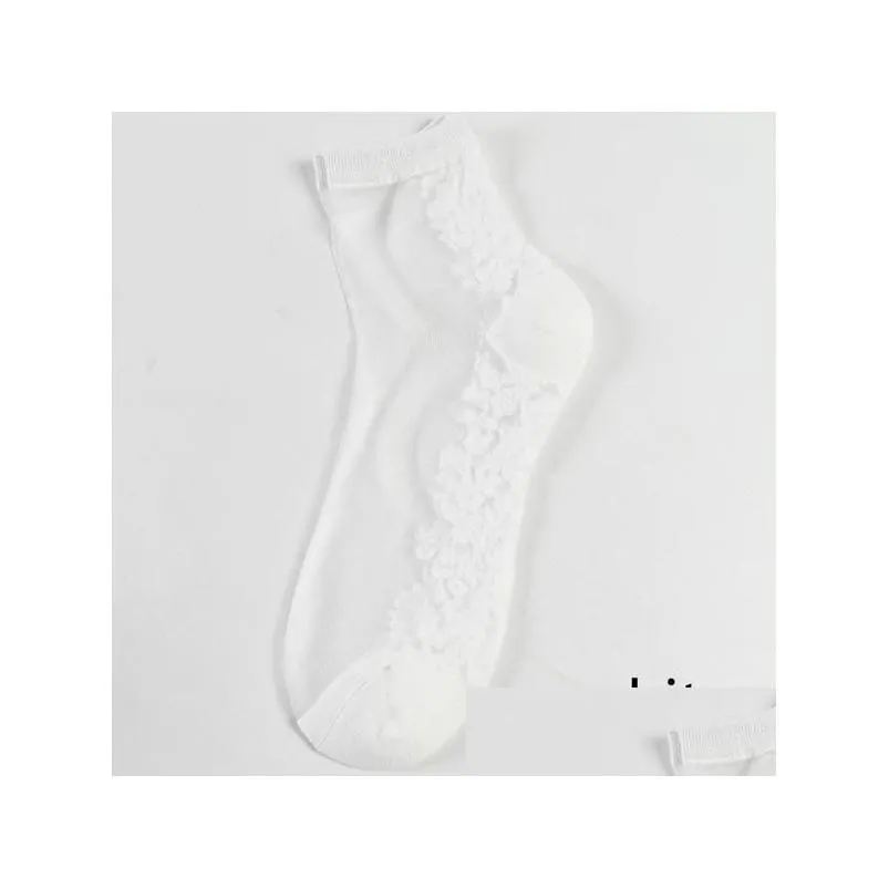 women ultrathin transparent socks glitter crystal glass silk beautiful lace shiny elastic short meias hosiery