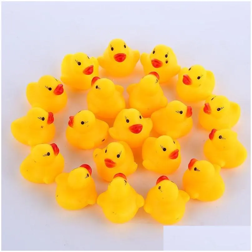high quality baby bath water duck toy sounds mini yellow rubber ducks bath small duck toy children swiming beach gifts k9