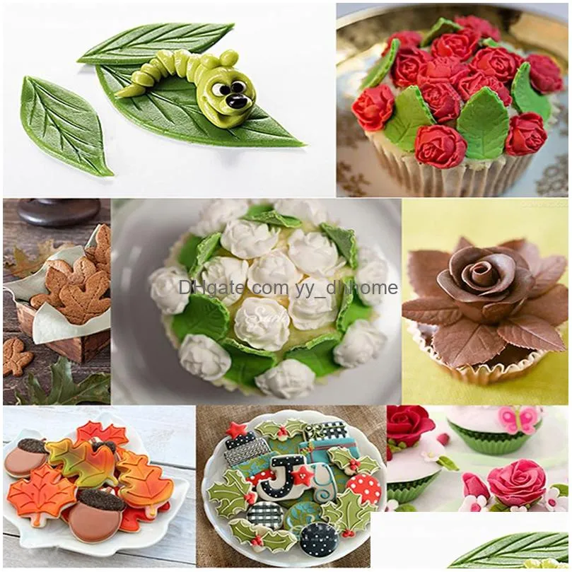 rose leaves silicone soap mold kitchen accessories cake mold candy  tools fondant cake decoration soap mold baking moulds