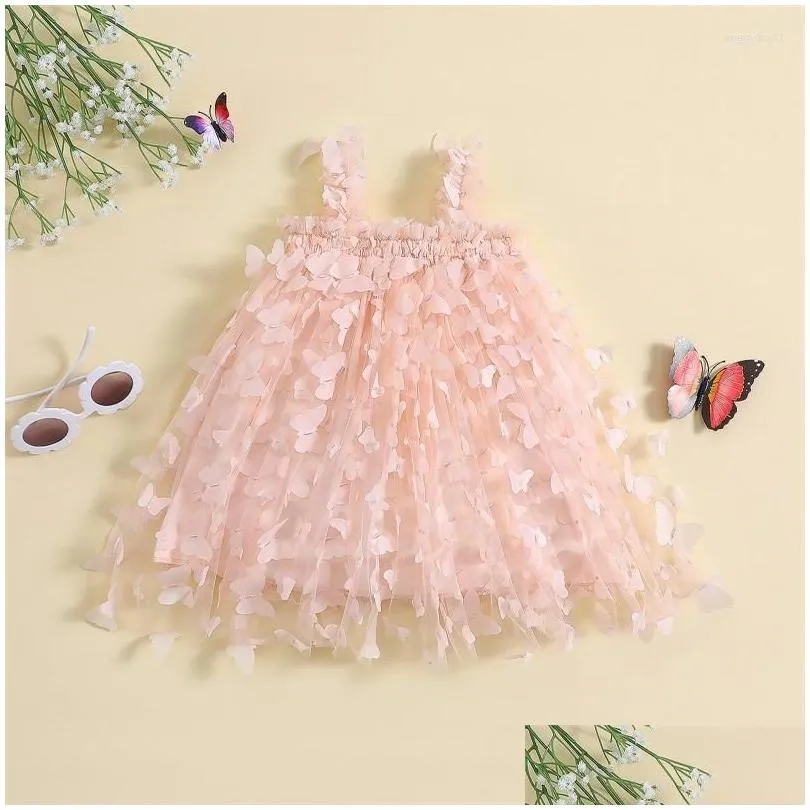 girl dresses baby girls sleeveless sling dress infant princess lovely summer 3d butterfly sweet toddler boutique clothing