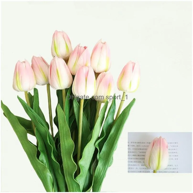 pu tulips artificial flowers real touch artificial wedding centerpiece decor fake pu tulips home wedding decoration