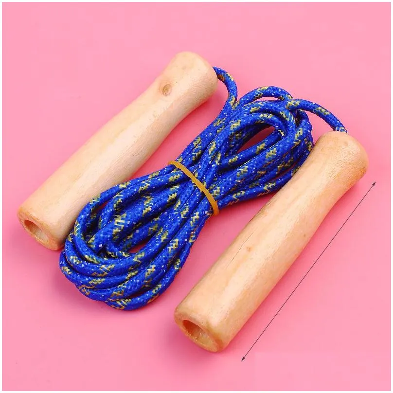 primary student sports toys students single up to the standard skipping rope childrens fitness wooden handle jump ropes school sporting