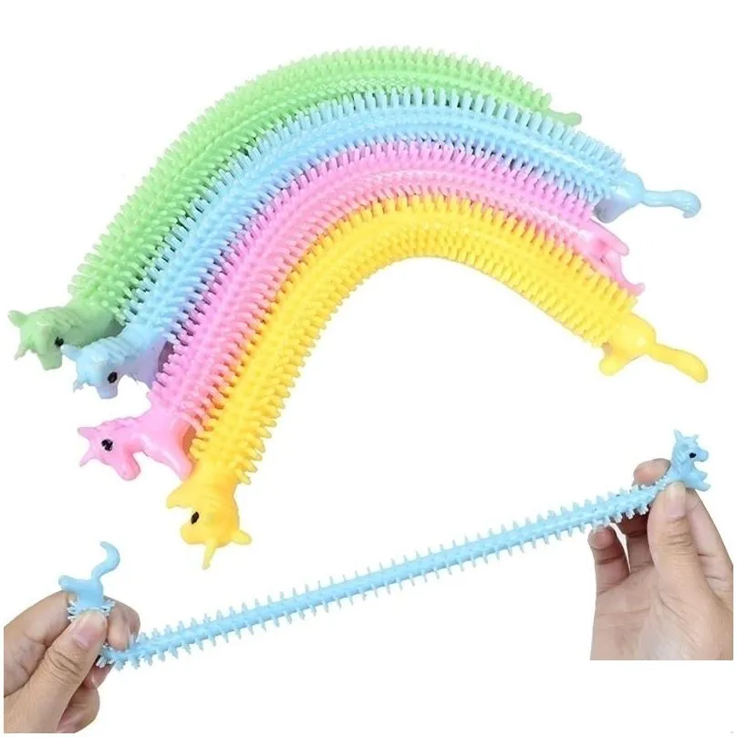 fidget toys sensory toy noodle rope tpr stress reliever unicorn malala le decompression pull ropes anxiety relief for kids funny h3206