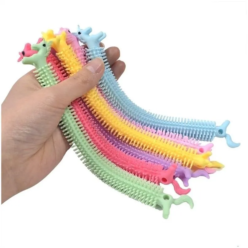 fidget toys sensory toy noodle rope tpr stress reliever unicorn malala le decompression pull ropes anxiety relief for kids funny h3206