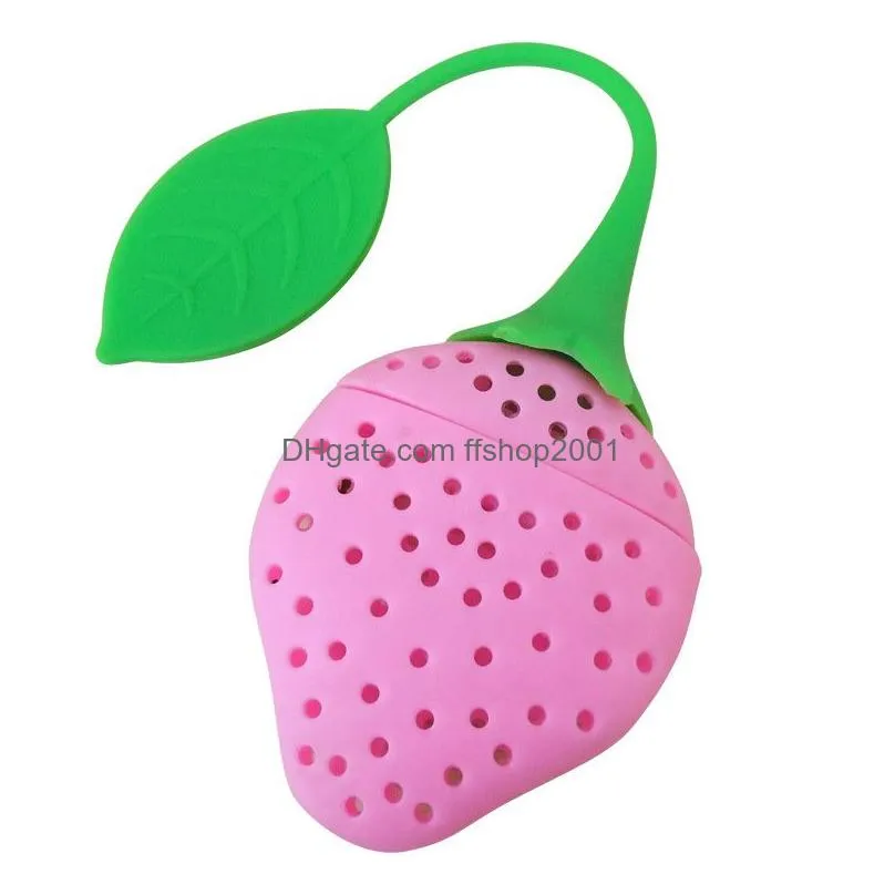 silicone fruit cute tea bag funny loose leaf tea infuser in strawberry and lemon shape filter device herbal spice diffuser