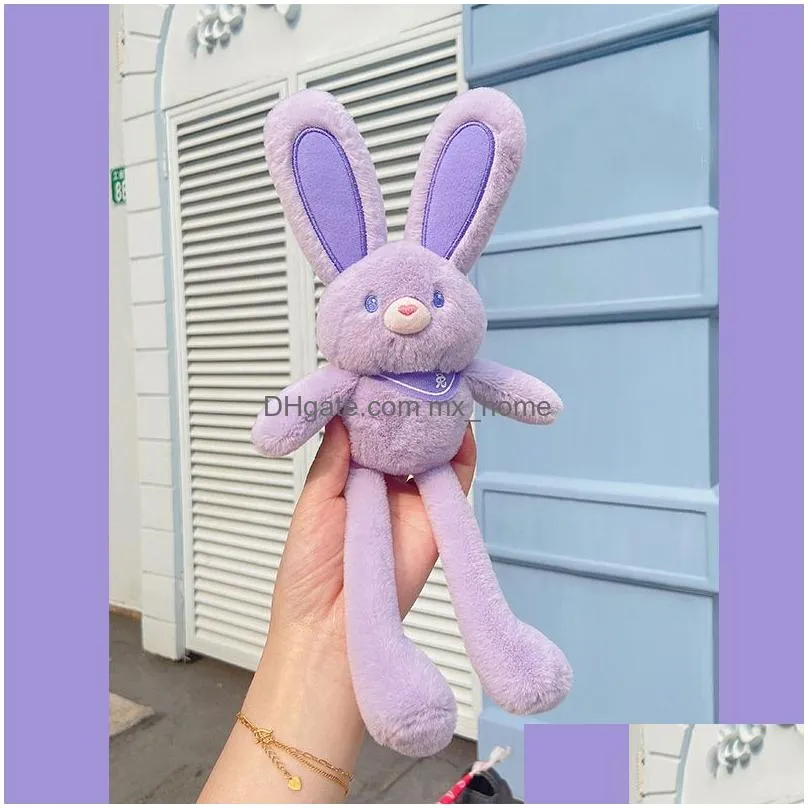 easter party rabbit toys with keychain spring event kids plush gifts cute bunny big ears stuffed toy