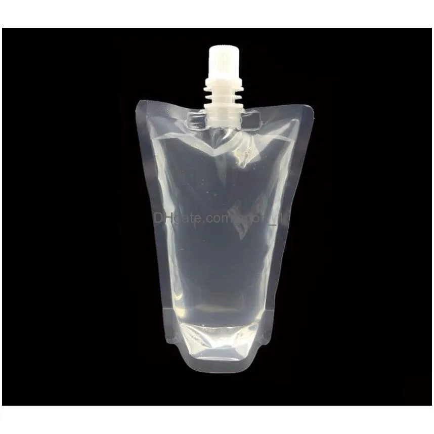 250ml stand-up plastic drink packaging bag spout pouch for juice milk coffee beverage liquid packing