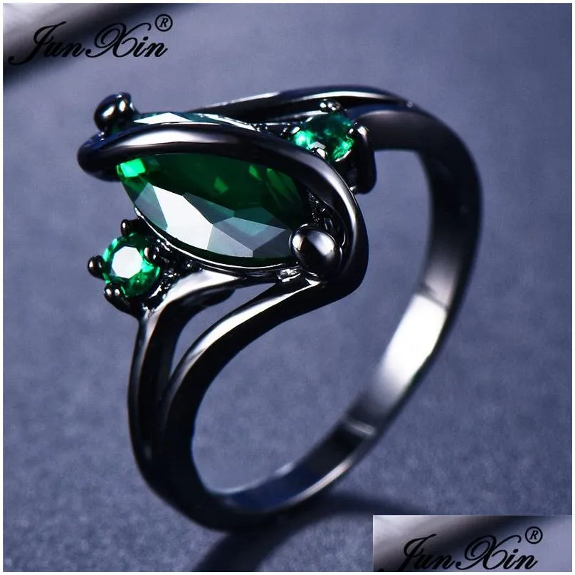unique mystery female girls rainbow ring fashion black gold jewelry bohemian vintage wedding rings for women