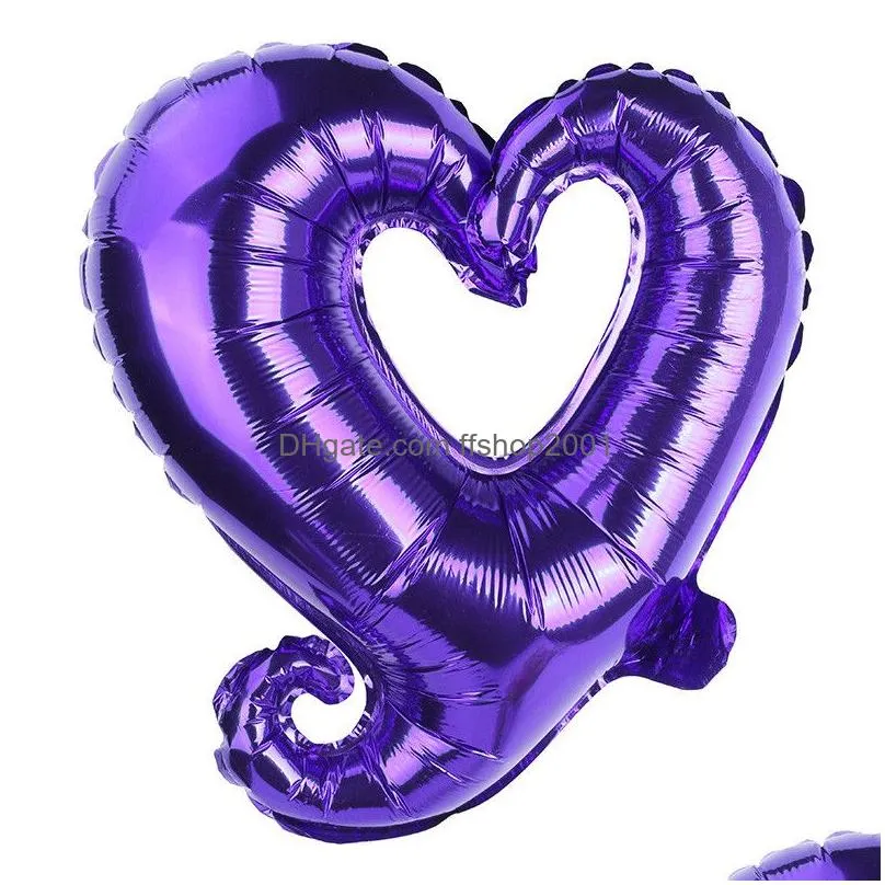 18 inch hook heart shape aluminum foil balloons inflatable wedding valentine days romantic heart mylar decorative balloon