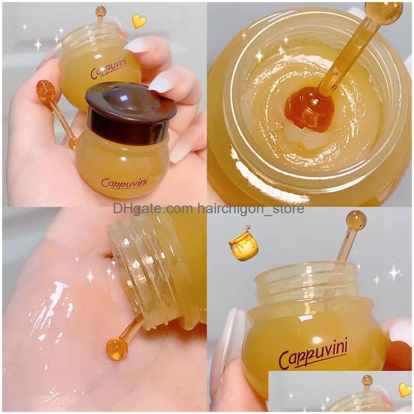 10ml unisex honey moisturizing nourishing lip care mask anti-cracking smooth lips sleep fine lines lip balm