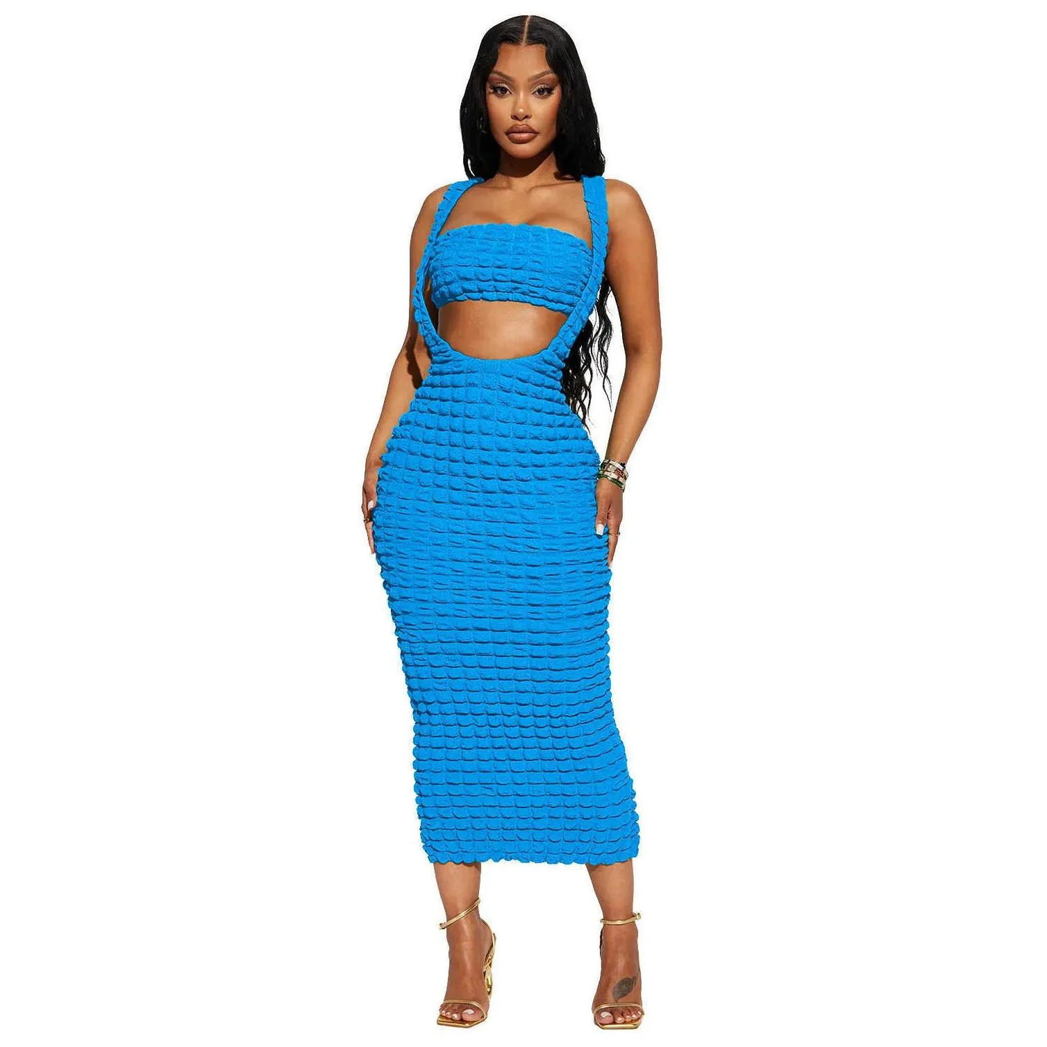 women designers clothes 2023 spring and summer wrapped chest long maxi dress two piece set casual dresses for
