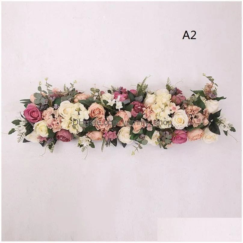 artificial arch flower row diy wedding centerpiece road guide arch decoration party romantic decorative backdrop