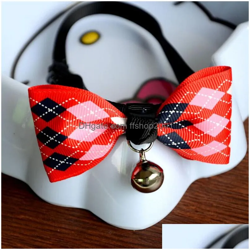 multi colors lovely bow cats dog tie dogs bowtie collar pet supplies bell necktie collar 1pcs