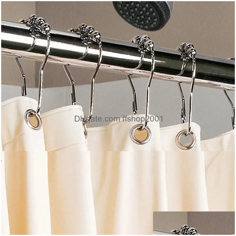 stainless steel curtain hooks durable shower curtains hooks rings home el bath toilet supplies