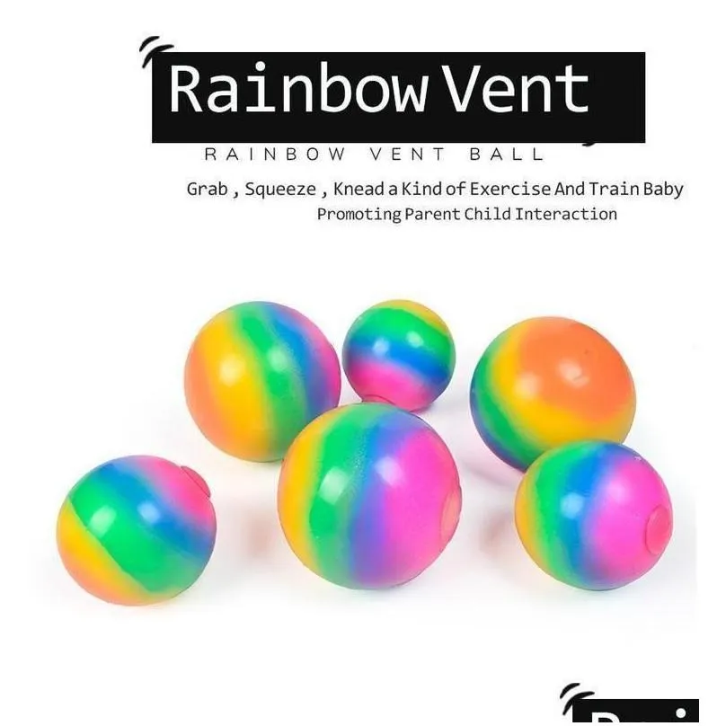 squishy squeeze rubber stress ball anxiety stress relief autism fidget jelly rainbow vent decompression toys balls for kid adult
