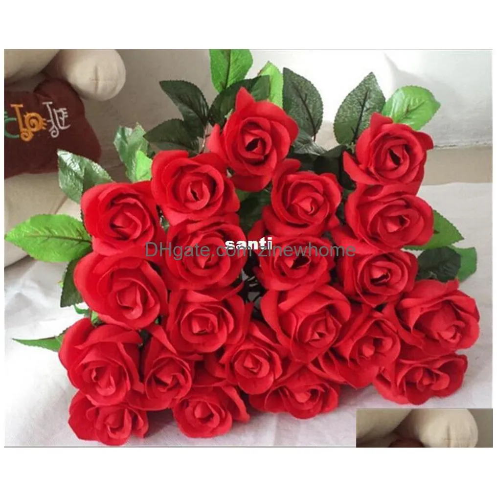 new festive  rose artificial flowers real touch rose flowers home decorations for wedding party birthday