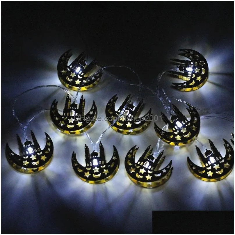 islamic eid decor ramadan moon castle decoration light string eid al-fitr 10 led string light ramadan festival home decor