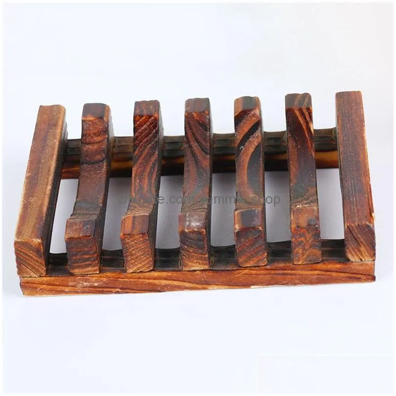 wood soap hollow rack natural bamboo tray holder sink deck bathtub shower toilet soap dishes