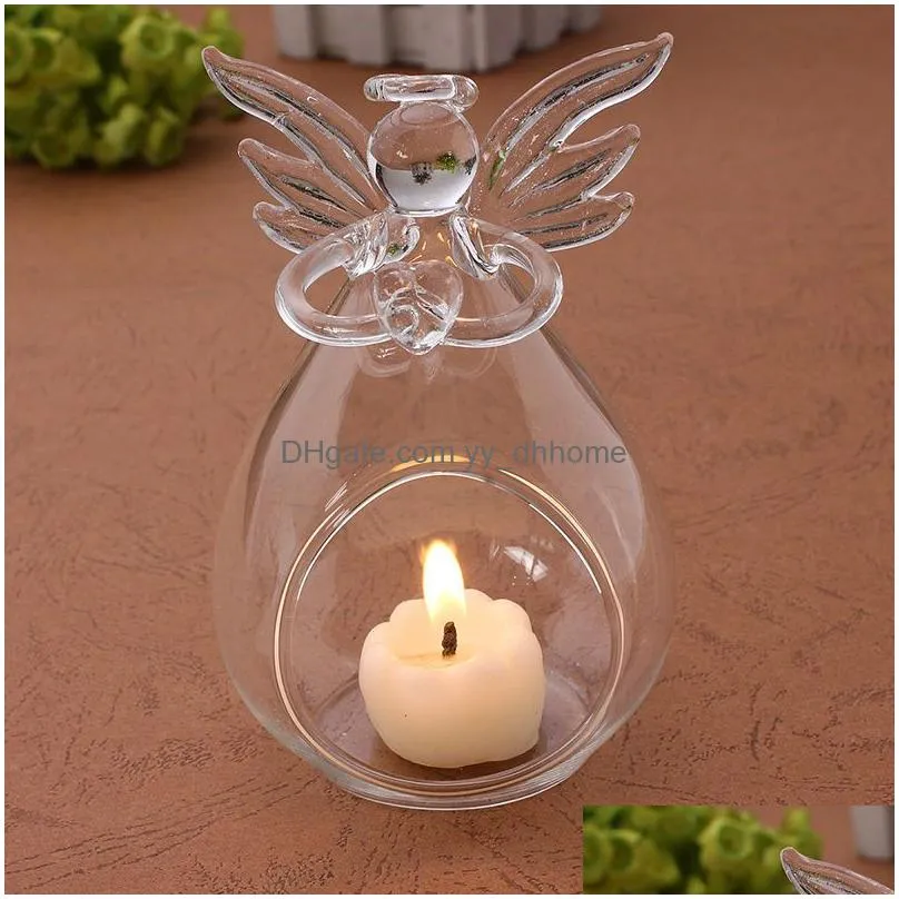 angel glass candlestick crystal hanging tea light candle holder home decor candlestick house home candle holders