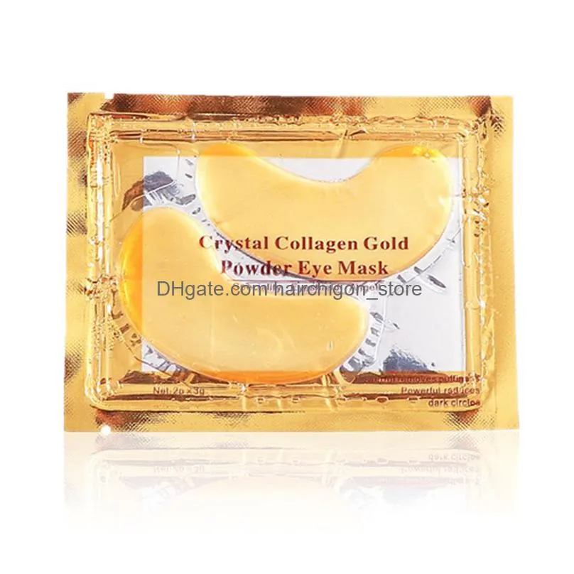 golden eye care mask women crystal eyelid collagen gold dark circle anti-aging eye masks