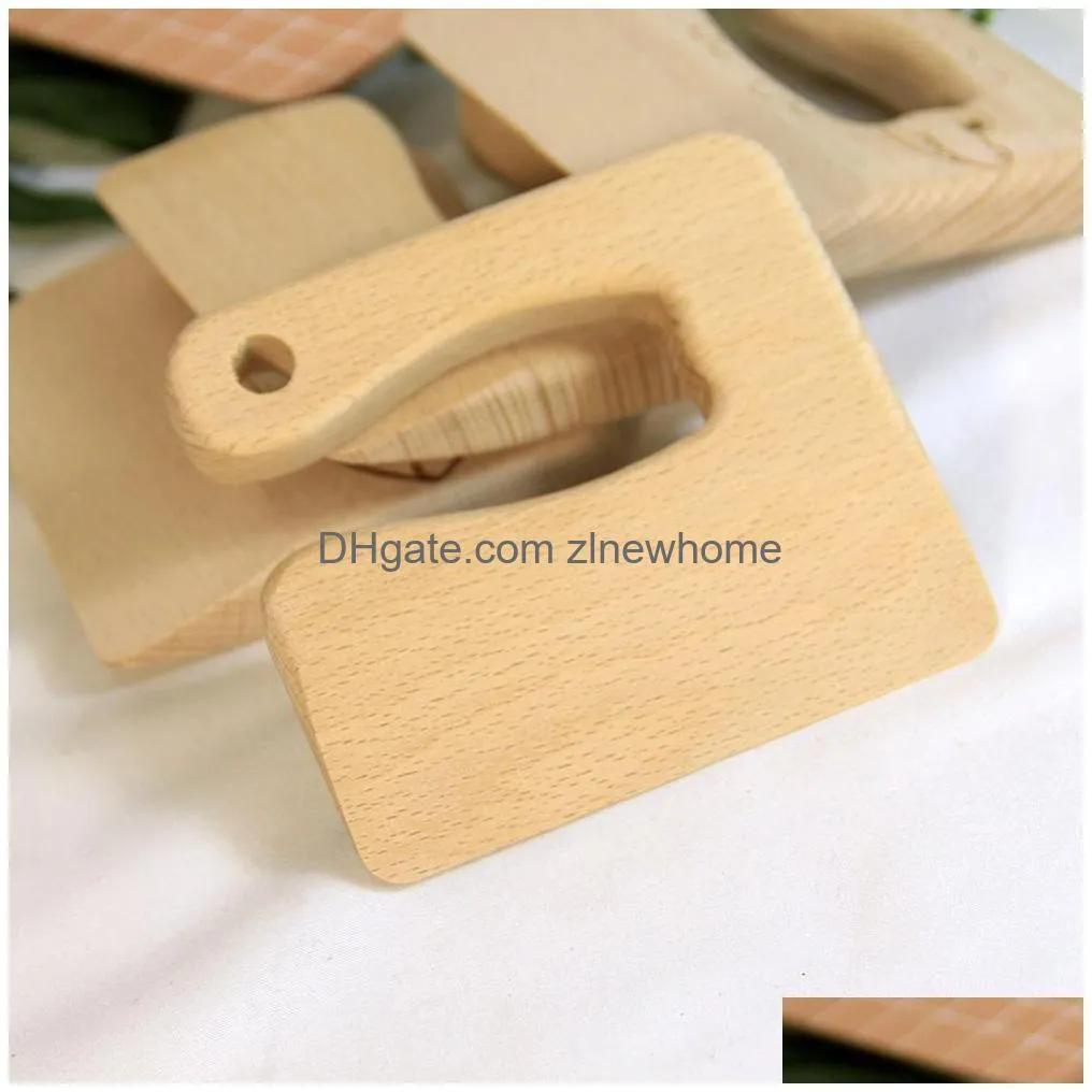 wholesale craft tools wooden kids knife for cooking and safe cutting veggies fruits cute fish shape kitchen tools