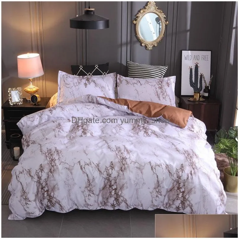 marble pattern bedding sets polyester bedding cover set 2/3pcs twin double queen quilt cover bed linen no sheet no filling