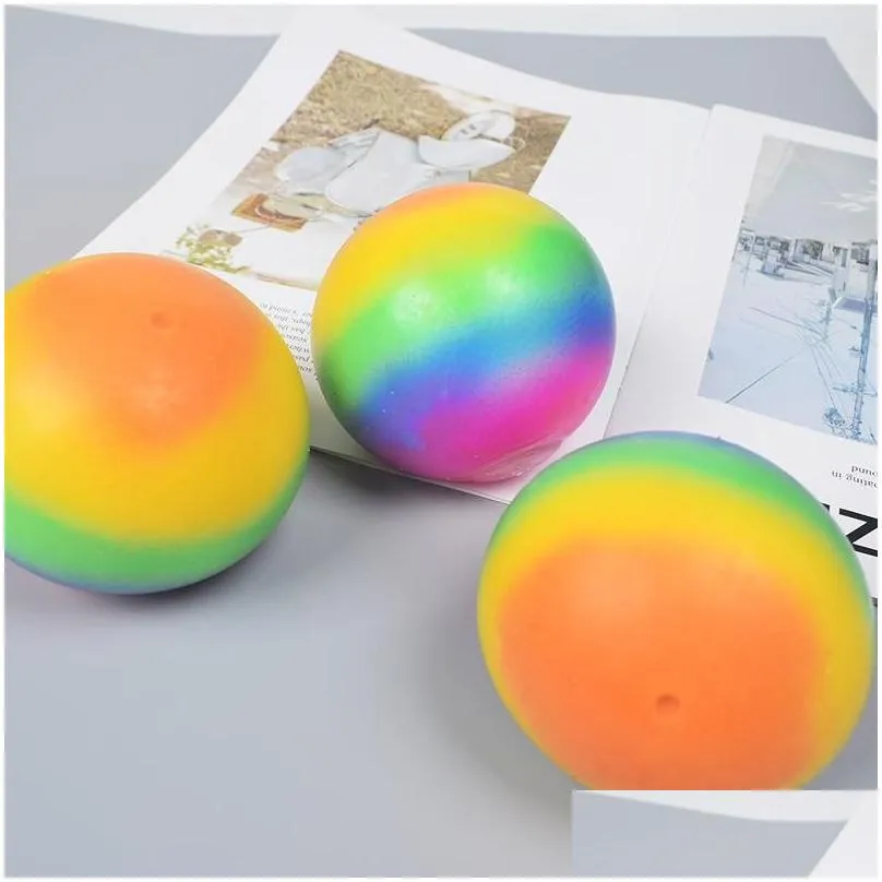 squishy squeeze rubber stress ball anxiety stress relief autism fidget jelly rainbow vent decompression toys balls for kid adult