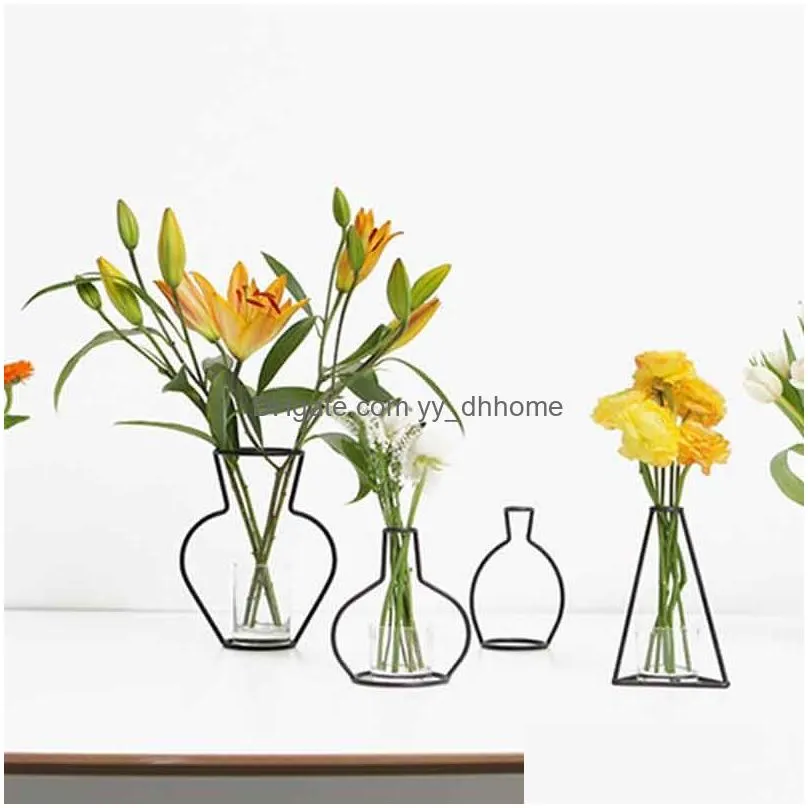 creative iron vase planter rack flower pots shelf bardian iron vase decoration soilless pots organizer home decoration accessories