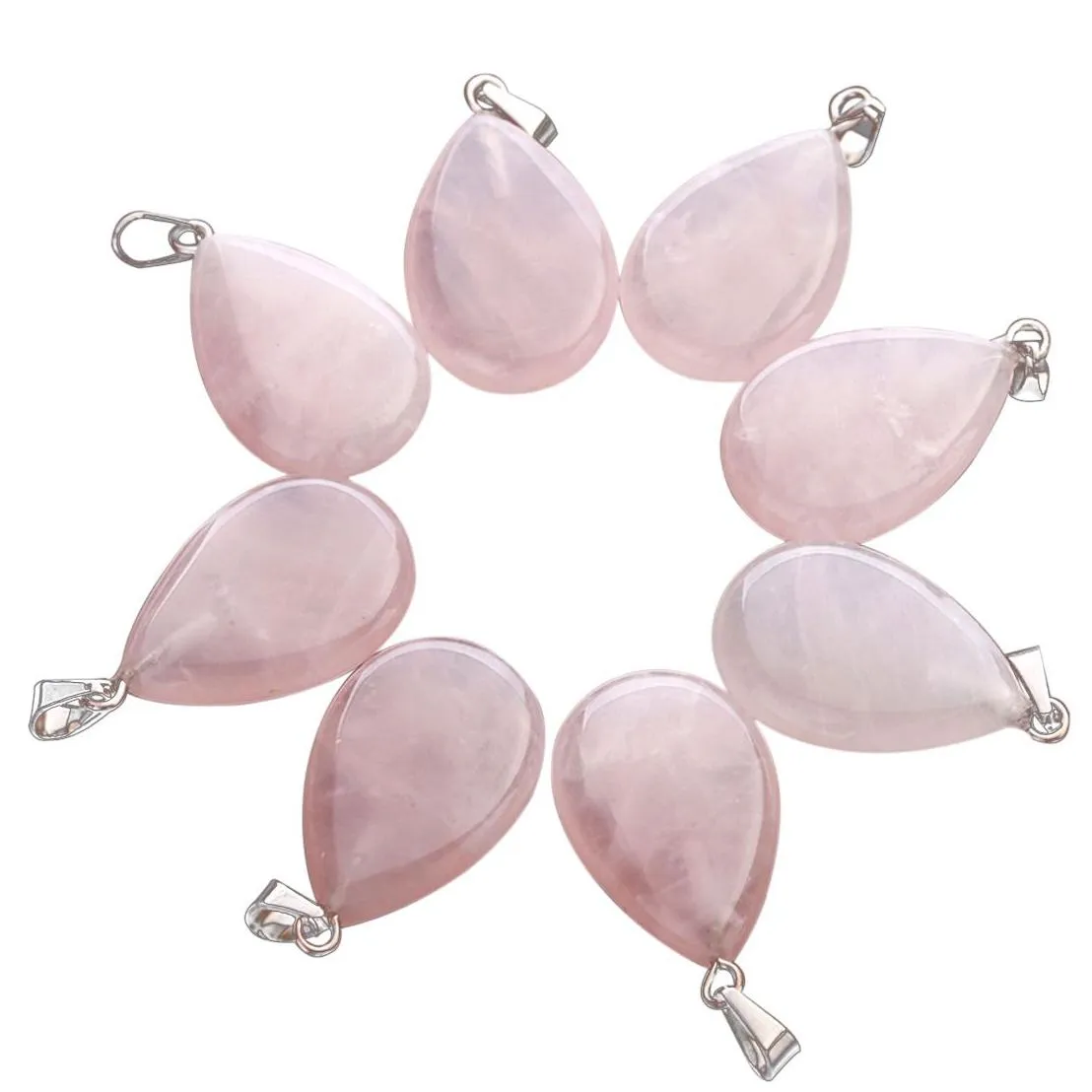 wholesale fashion natural stone pear-shaped flat drop chakra crystal pendants 16x24mm for jewelry making necklace ladies gifts