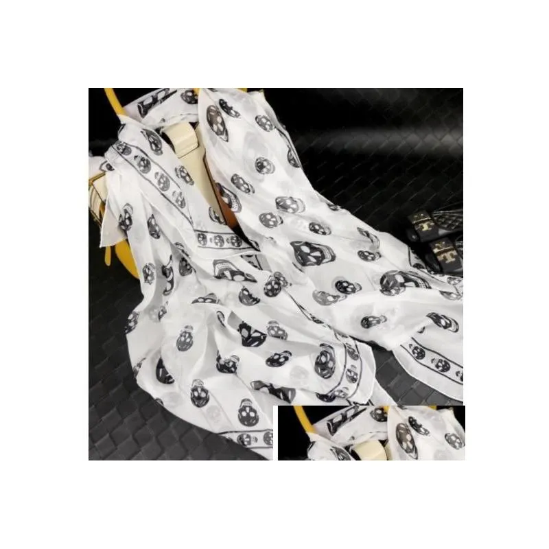 71 colors skull scarf for women and men good quality 100% pur silk satin fashion women scarves pashmina shawls