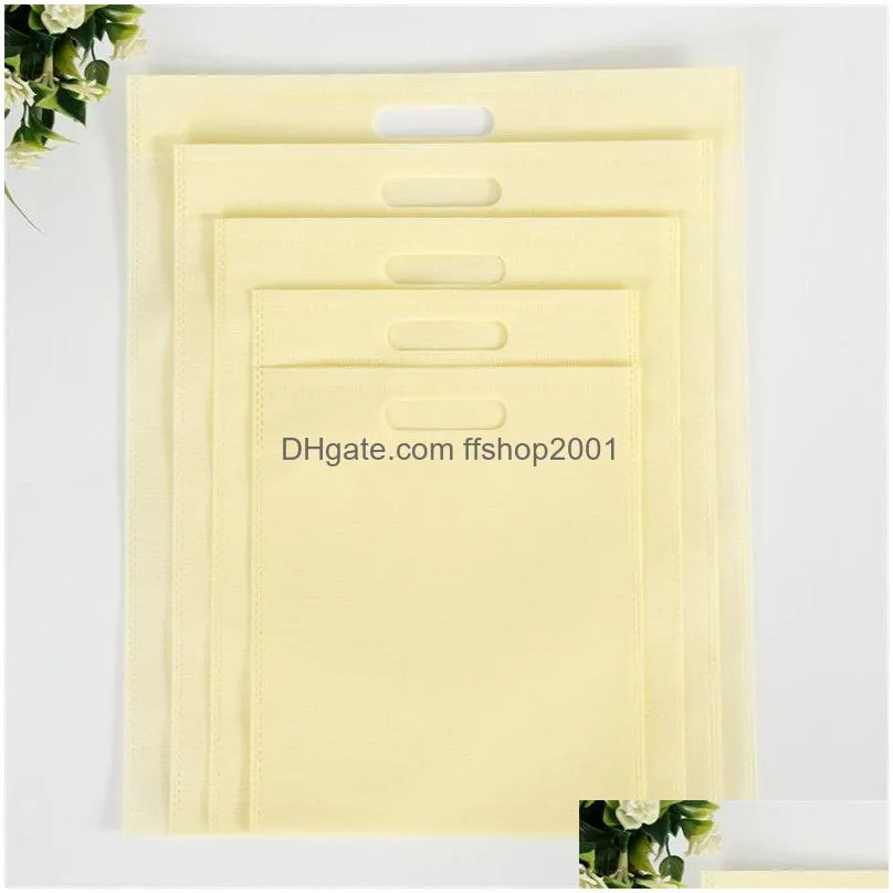 non-woven flat pocket bag non-woven fabric reusable shopping bag multi-size folding shopping bag portable gift storage pouch