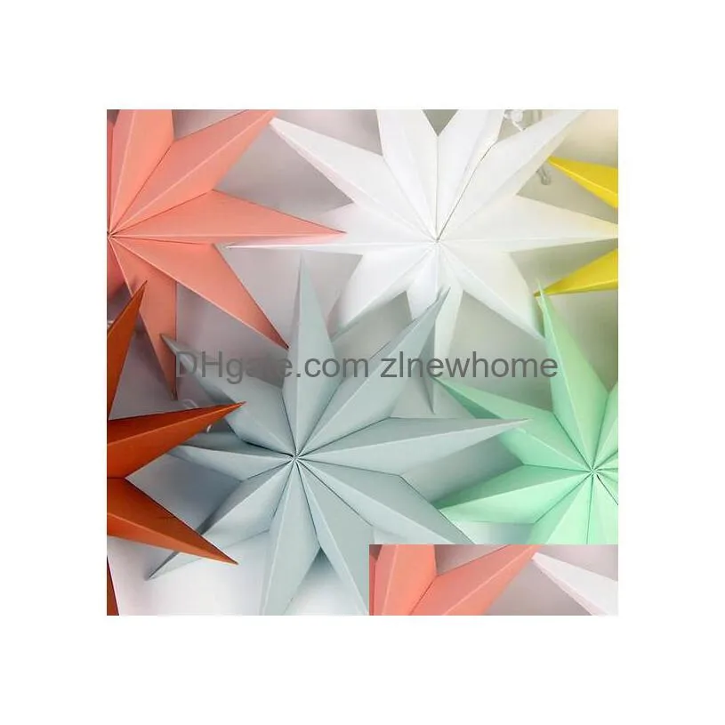 30cm 45 cm 60 cm nine angles paper star home decoration tissue paper star lantern hanging stars for christmas party decoration kd1