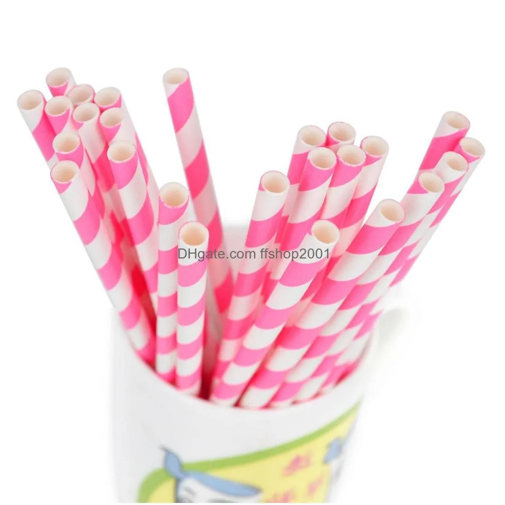 colorful drinking paper straws disposable fast degradable multi color eco-friendly juice straws for summer wedding party