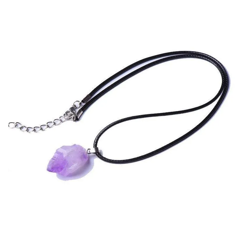 wholesale real amethyst necklace for women raw crystals bulk