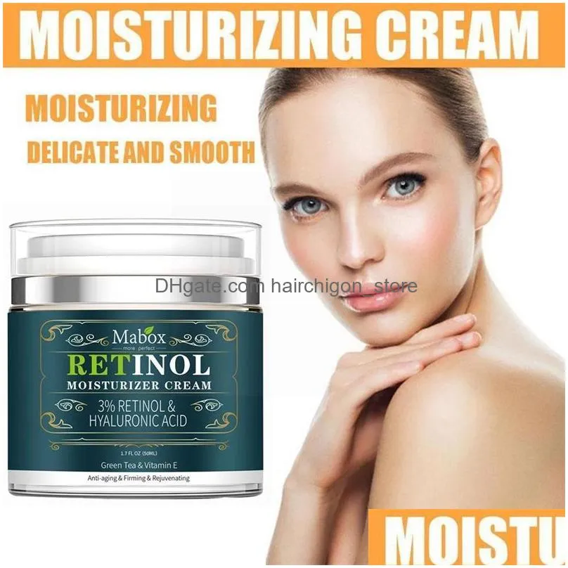 mabox retinol 3% moisturizer face cream lotion vitamin e collagen anti-aging remove acne face serum 50ml