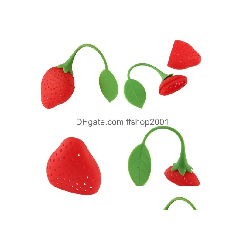 silicone fruit cute tea bag funny loose leaf tea infuser in strawberry and lemon shape filter device herbal spice diffuser