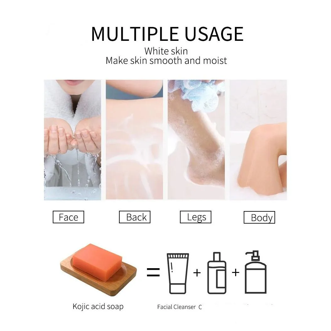 140g kojic acid soap dark black skin face lightening hand made glutathione soaps bleaching brighten