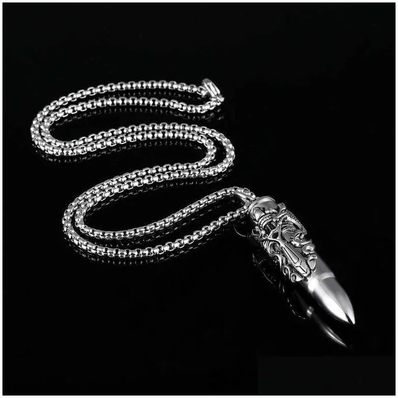 personality stainless steel bullet shape pendant cremation urn ash necklace for ashes memorial keepsake jewelry silver gold biker