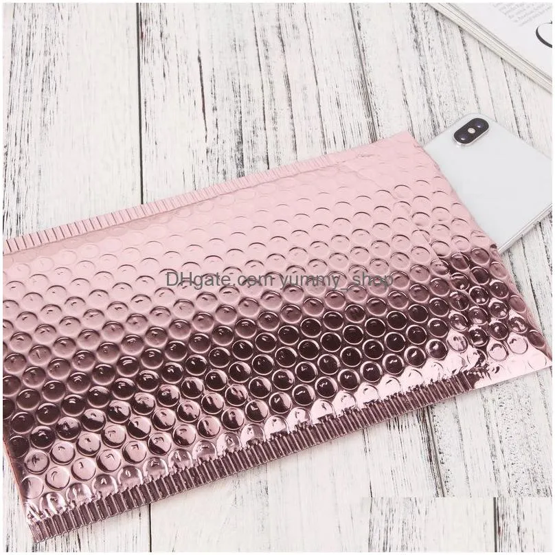 rose gold bubble mailers packaging bags waterproof shockproof envelopes mailers with self seal adhesive multisize