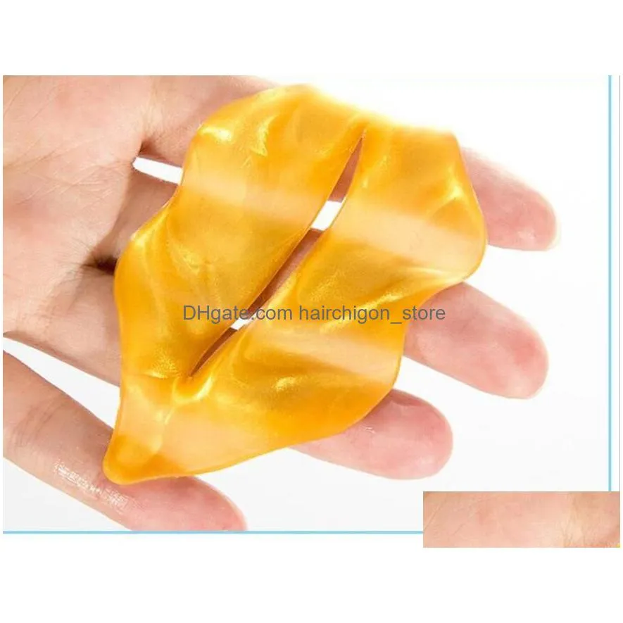 gold collagen lip mask moisturing nourishing pad gel moisture essence lips enhancement care products 50pcs