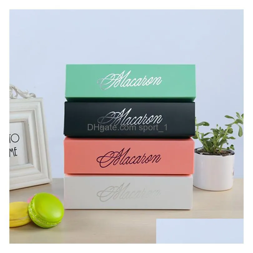 macaron cake boxes home made macaron chocolate boxes biscuit muffin box retail paper packaging 20.3x5.3x5.3cm macaron package box