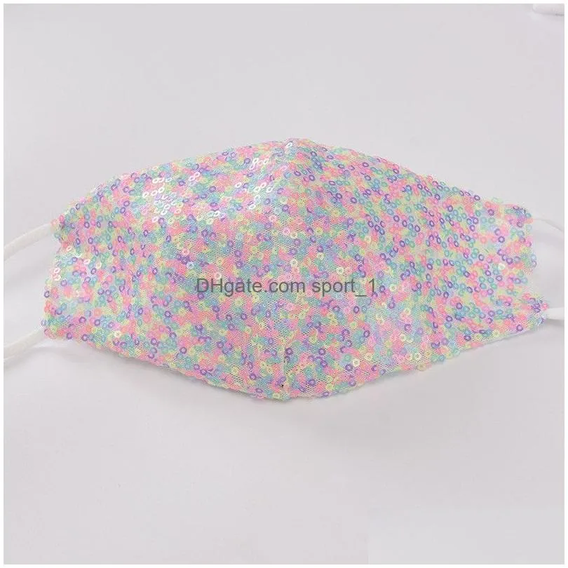 sequin mask summer ladies fashion breathable cloth masks reusable dustproof washable adult face mouth masks 10 color