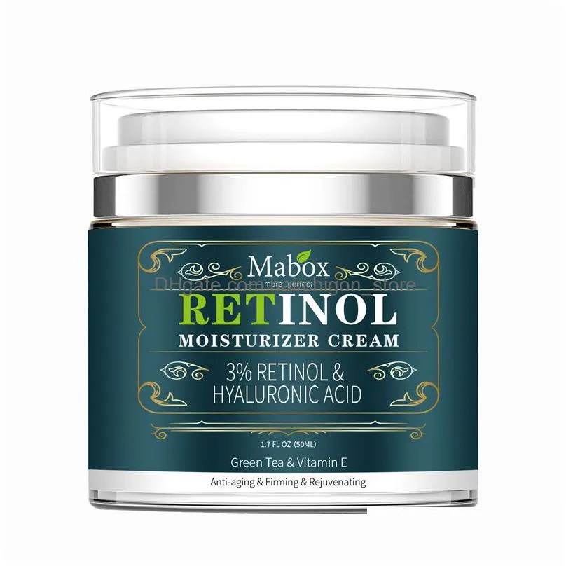 mabox retinol 3% moisturizer face cream lotion vitamin e collagen anti-aging remove acne face serum 50ml